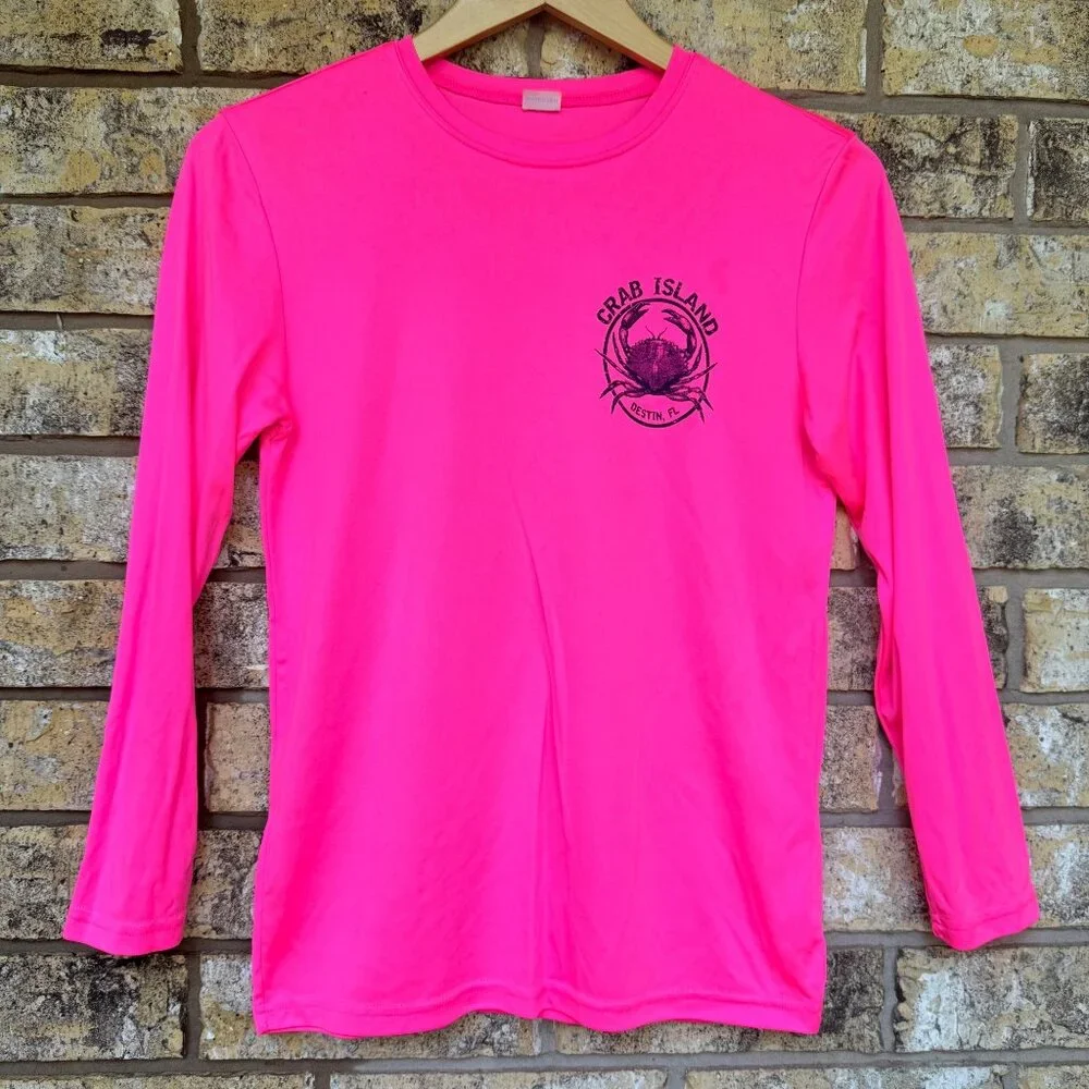 Sport-tek youth size L YL, youth large Crab Island Destin FL Long Sleeve Shirt N